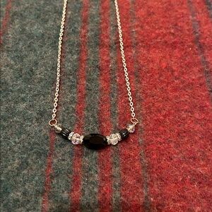 Petite Silver and Black Necklace